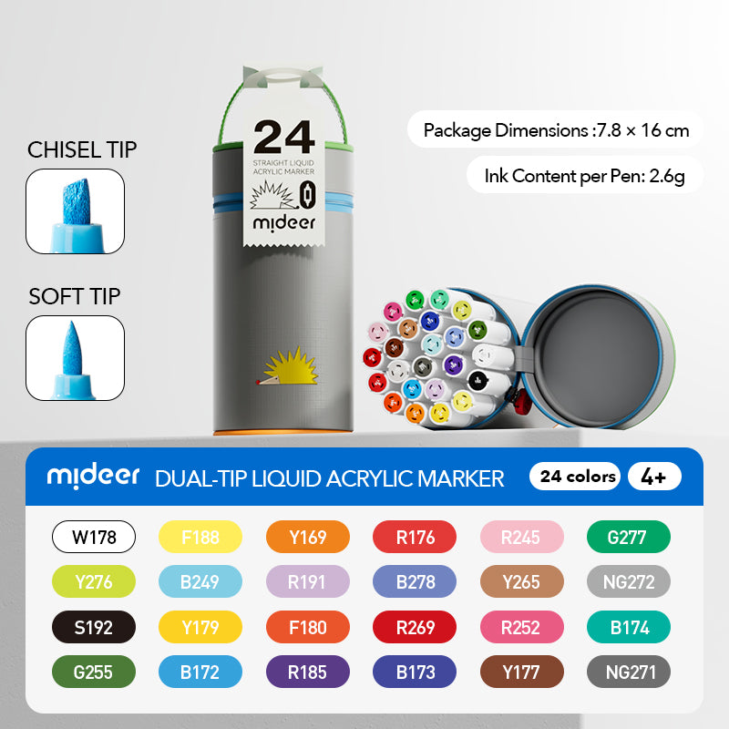 Dual-Tip Acrylic Markers
