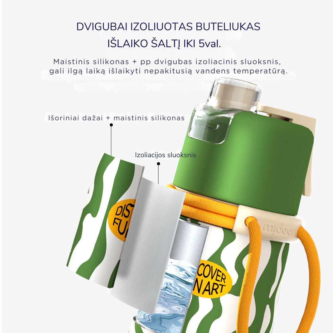 Dzērājs 2in1 ar ūdens miglu - Water Green
