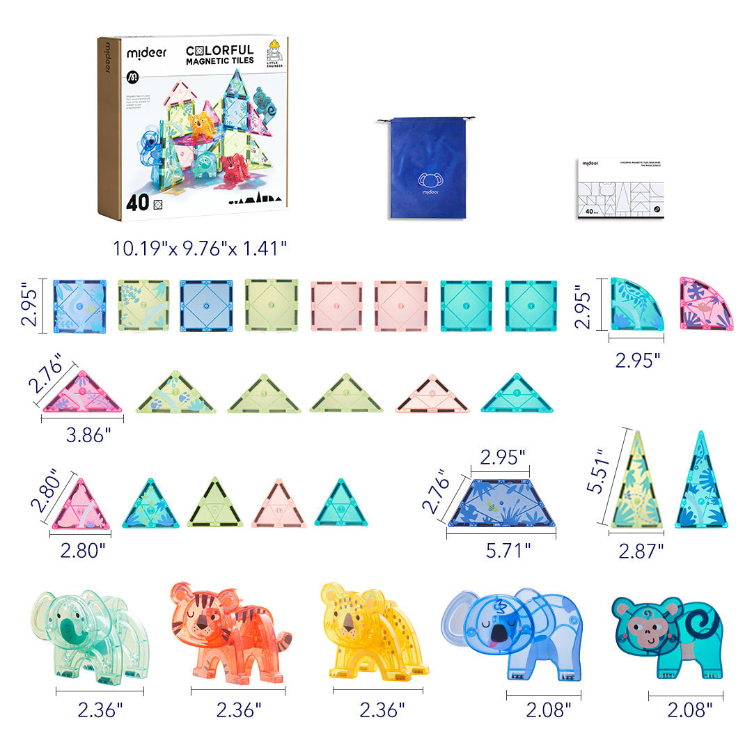 Magnetic Building Set - Jungle - 40 Pieces