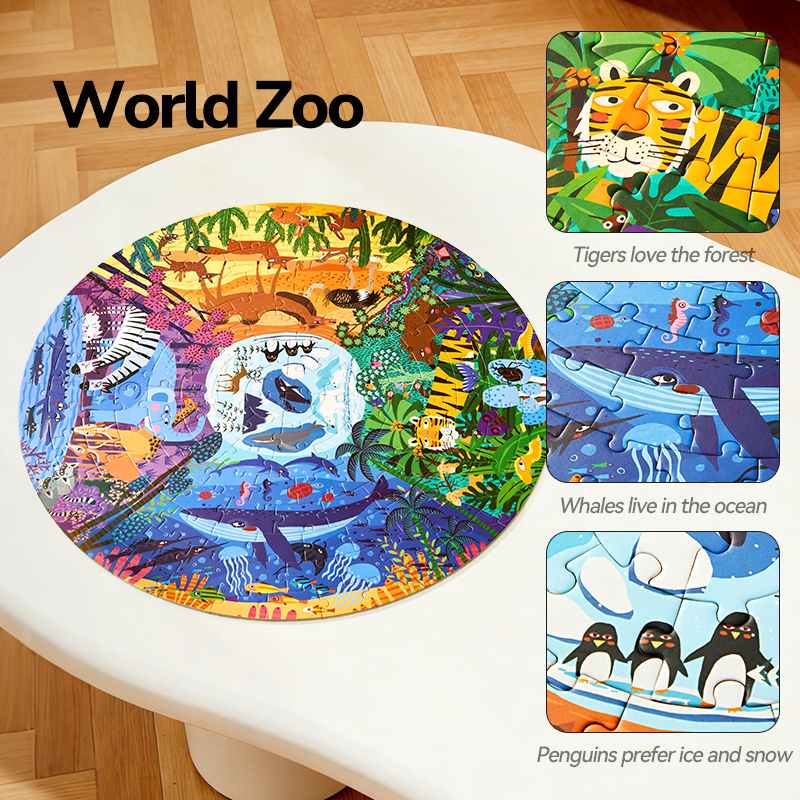 Round Puzzle – Animals of the World