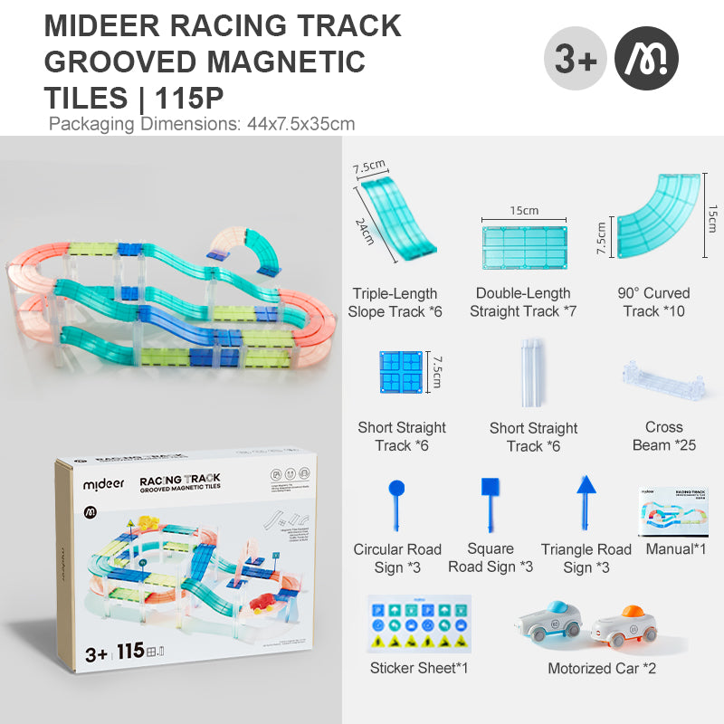 Magnetic Building Set – Racing Track with Electric Cars