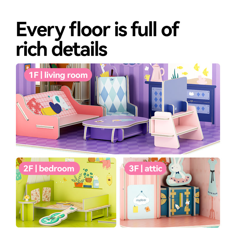 3D Puzzle and DIY Dollhouse