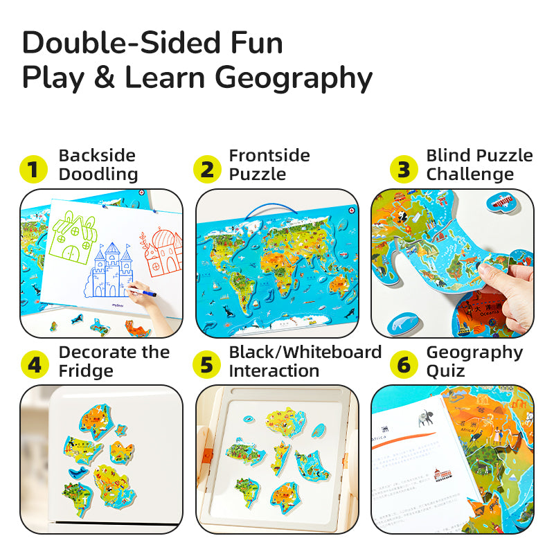 Large Magnetic World Map Puzzle