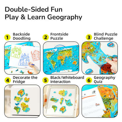 DIDELIS MAGNETINIS PASAULIO ŽEMĖLAPIS / DĖLIONĖ