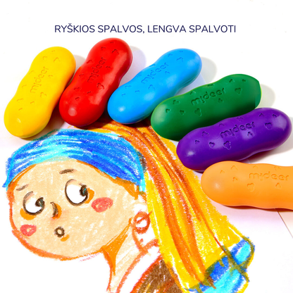 Bišu vaska krītiņu pupiņas - 8 krāsas