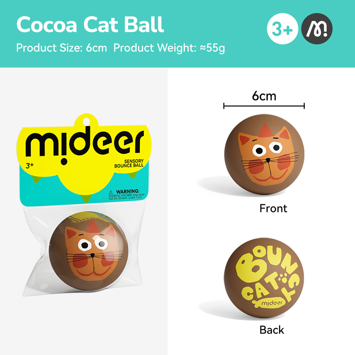 Sensorā bumbiņa - Cocoa Cat
