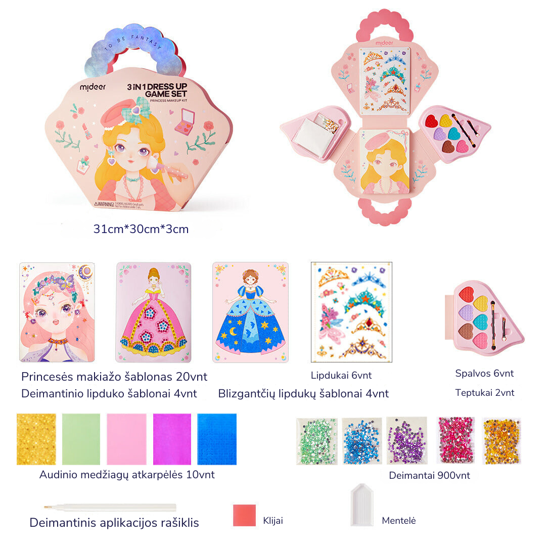 Radošais 3-in-1 komplekts “Princeses fantāzijas grims”