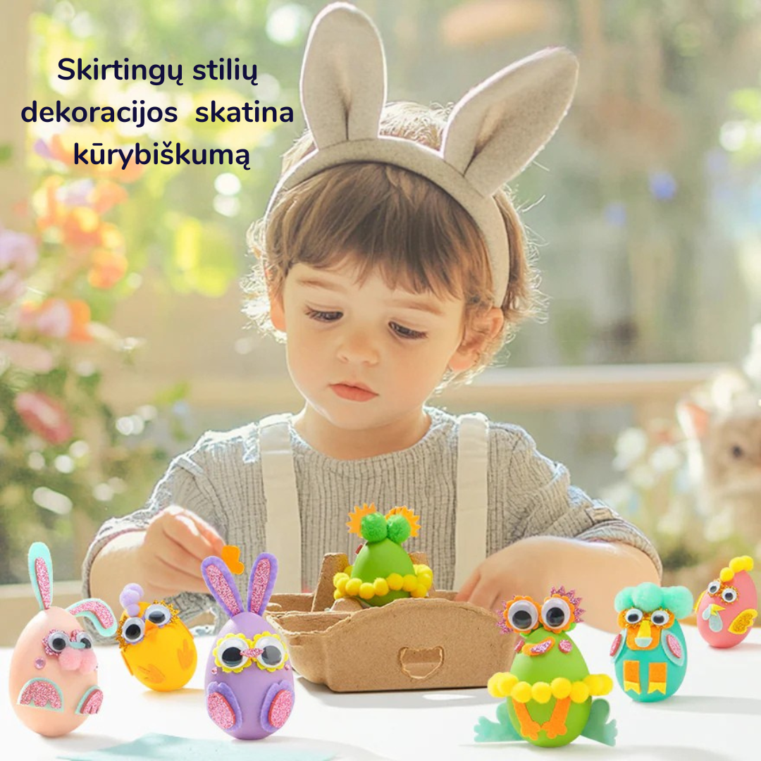 Kūrybinis kiaušinių dekoravimo rinkinys