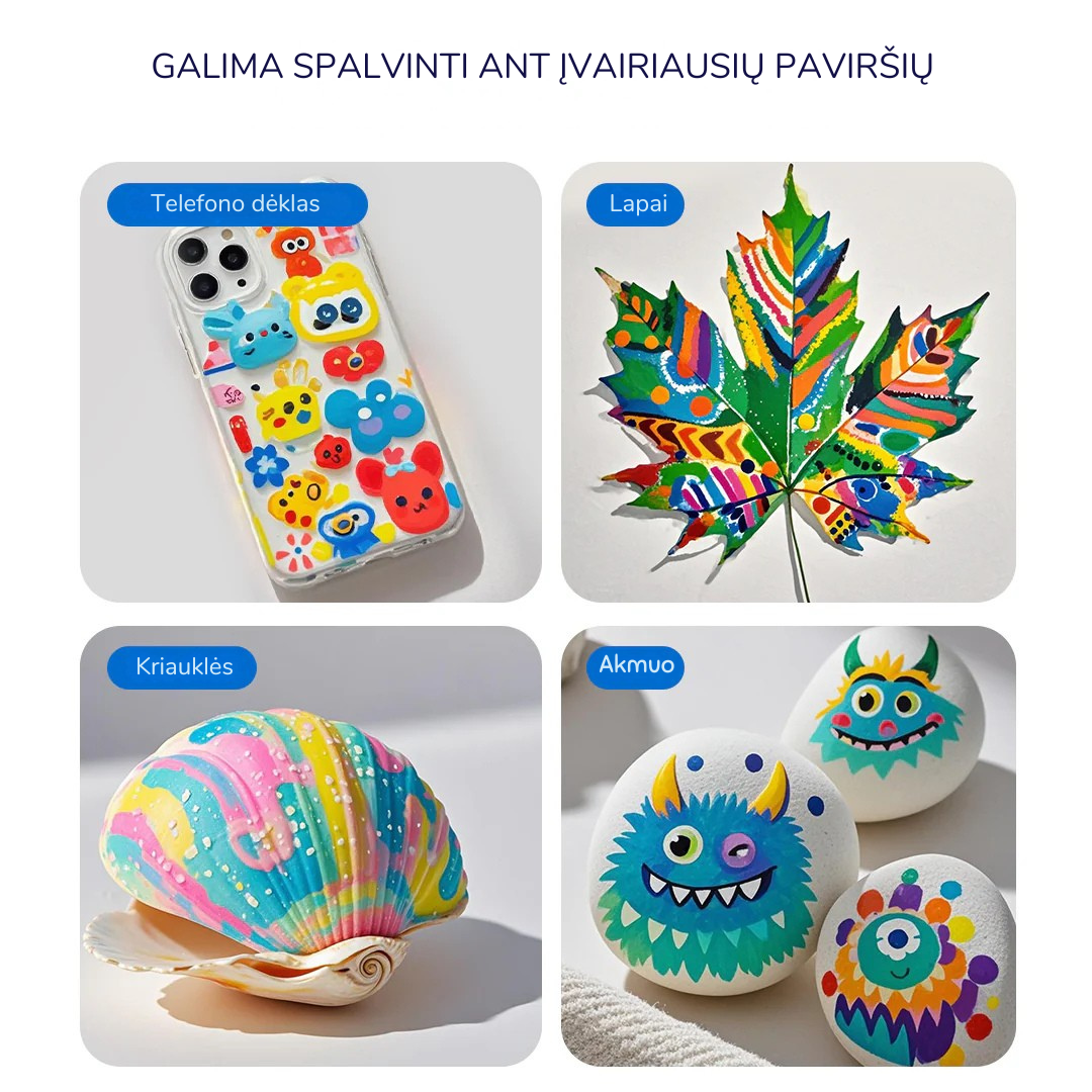 Akrila marķieri ar šķidro tinti un mīkstu galu - 36 krāsas