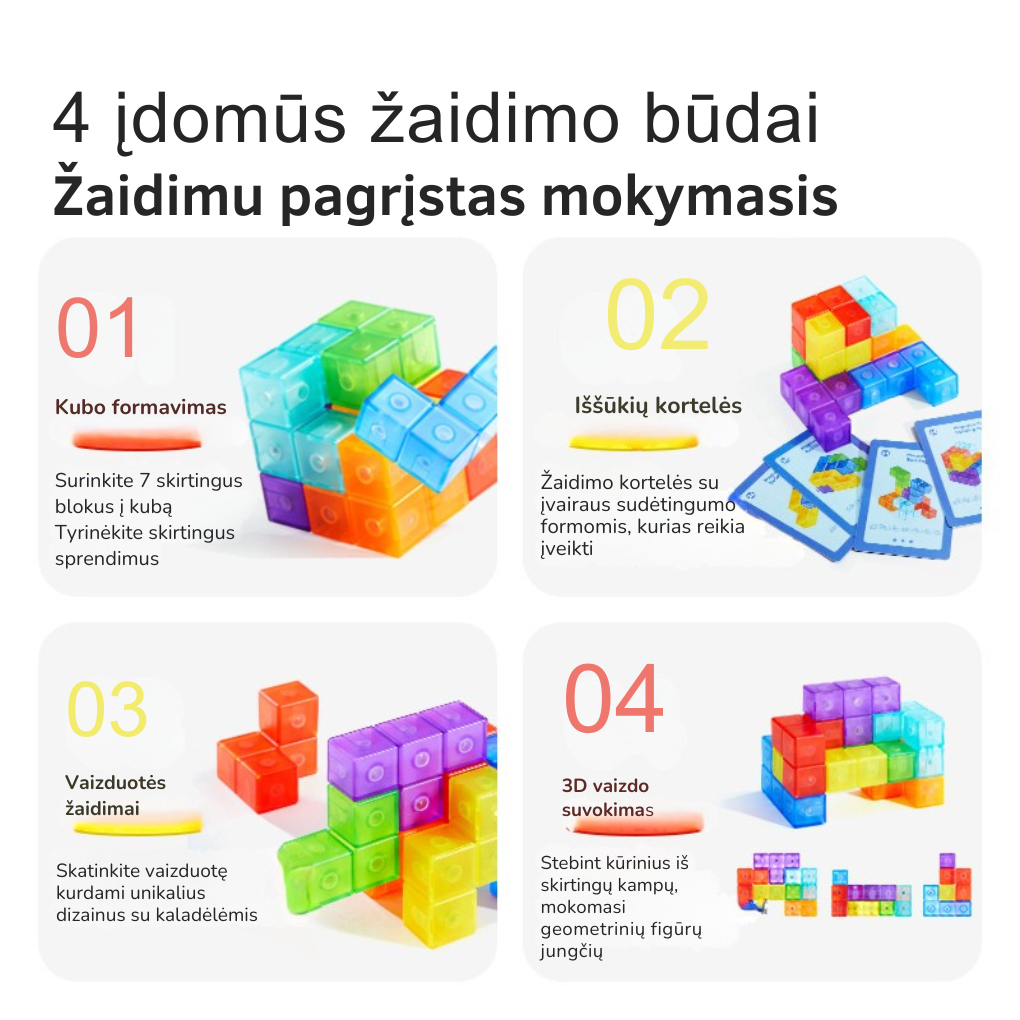 Mini magnētiskais konstruktors - Kubs