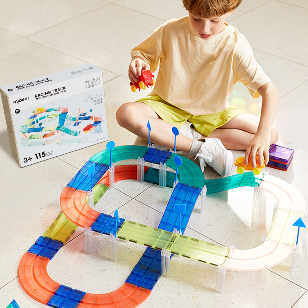 Racing Track Grooved Magnetic Tiles 115P 