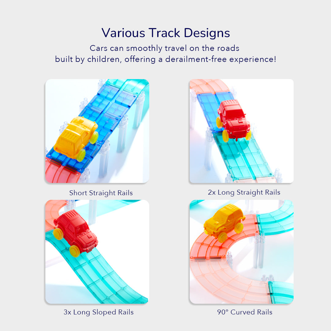 Racing Track Grooved Magnetic Tiles 115P 